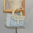 CELINE C Macadam Canvas Hand Bag Light Blue Auth 105139-23