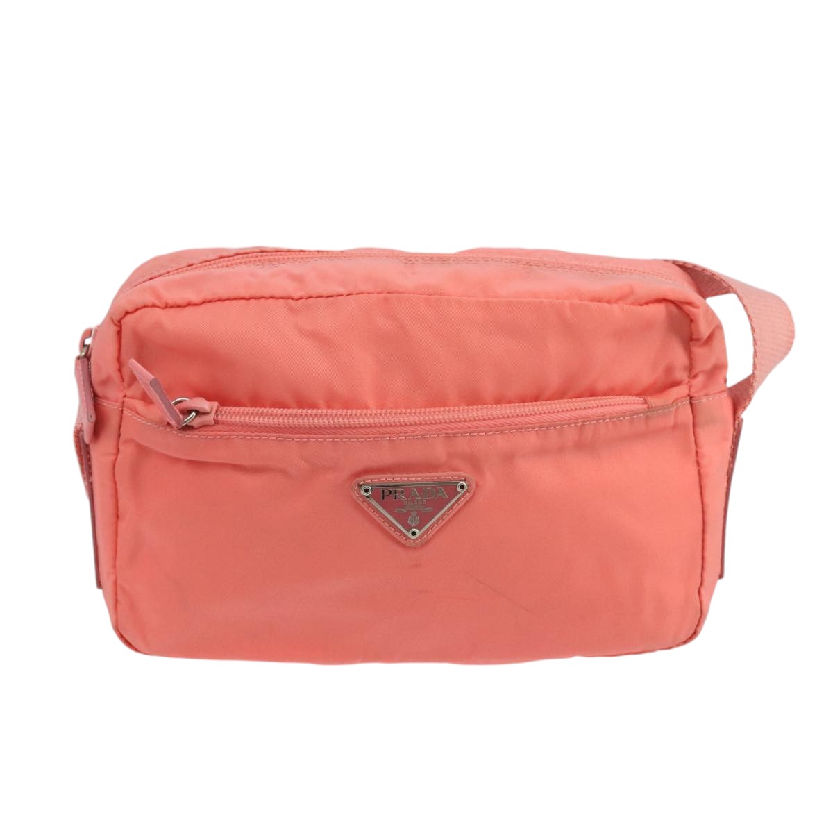 PRADA Shoulder Bag Nylon Pink Silver Auth 105145 - 0