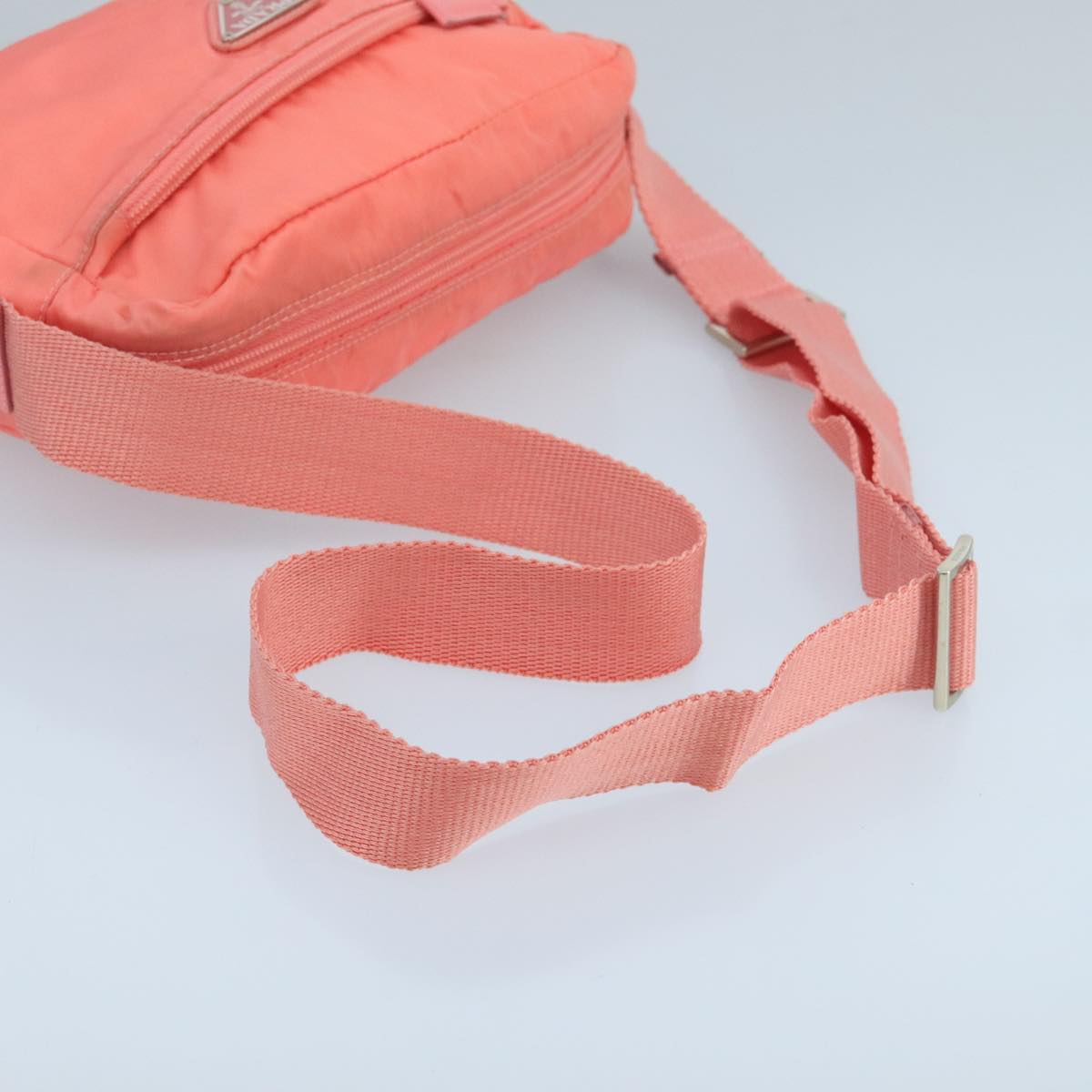 PRADA Shoulder Bag Nylon Pink Silver Auth 105145