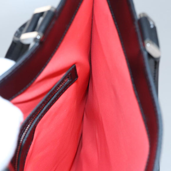 LOUIS VUITTON Epi Stretch Silver Fizz Hand Bag Black M54622 LV Auth 105153