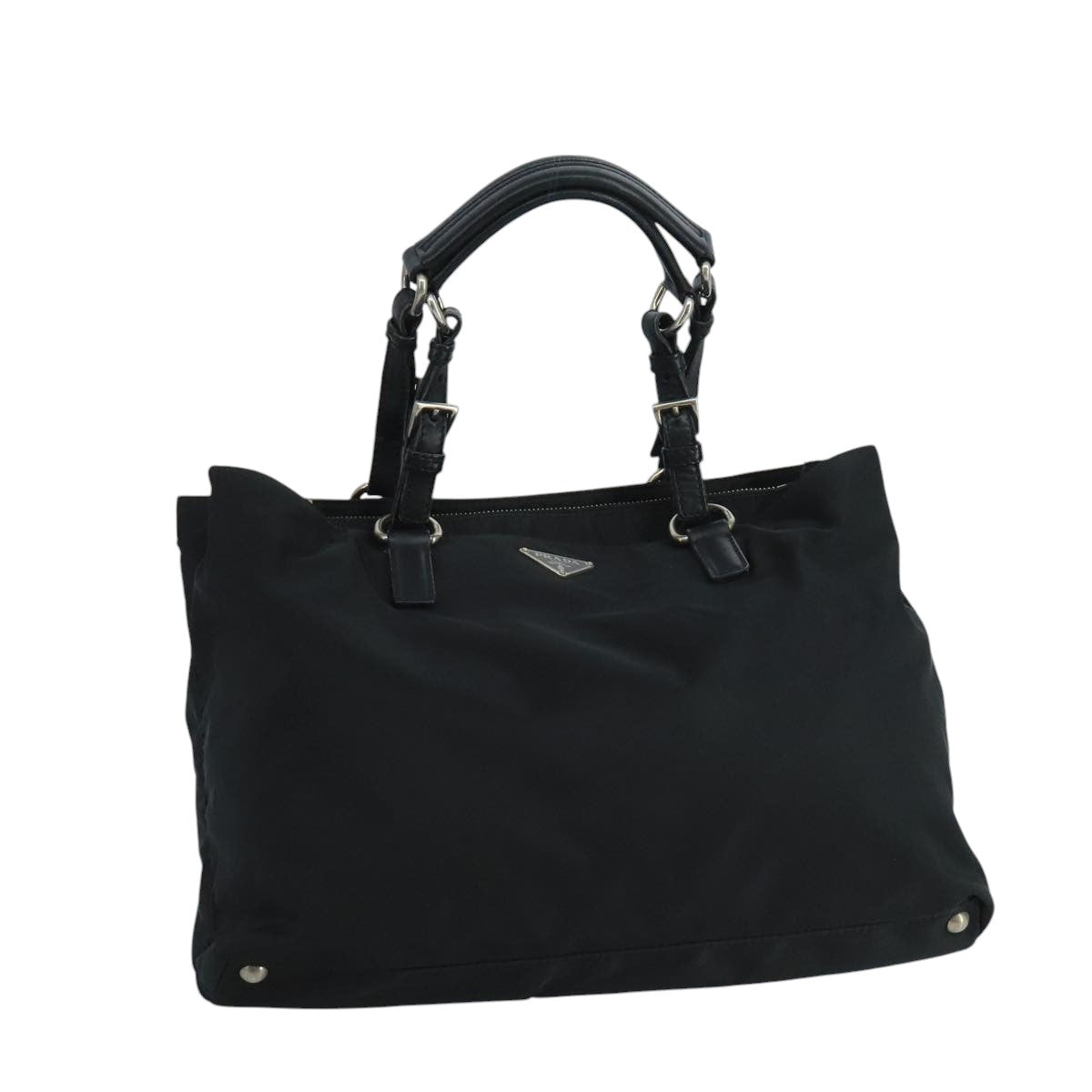 PRADA Hand Bag Nylon Black Auth 105158