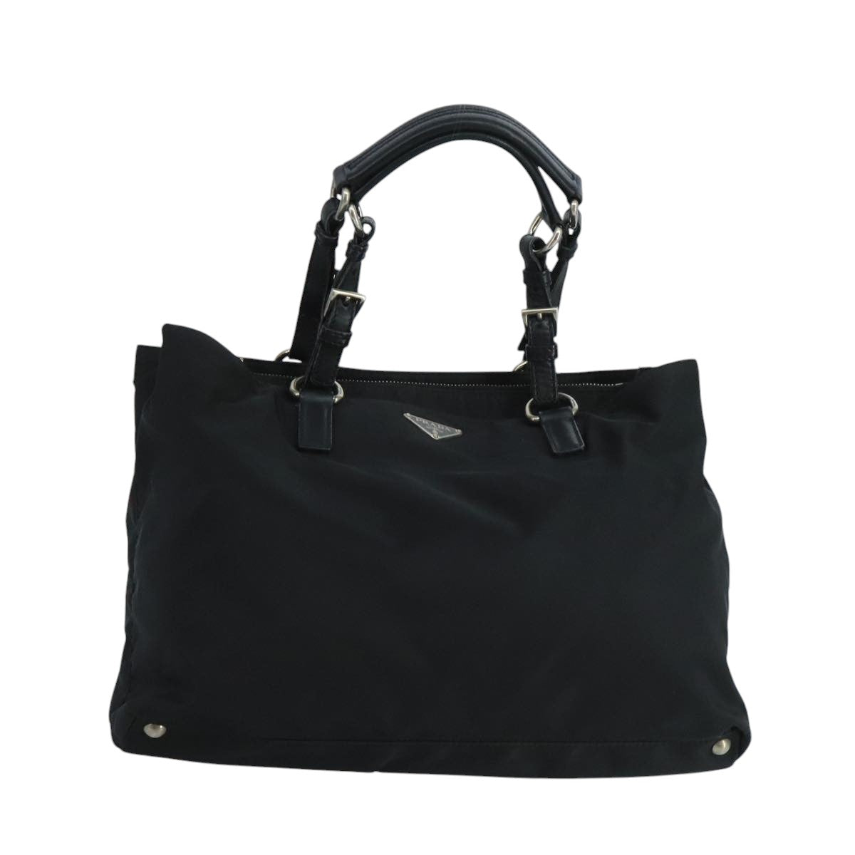 PRADA Hand Bag Nylon Black Auth 105158 - 0