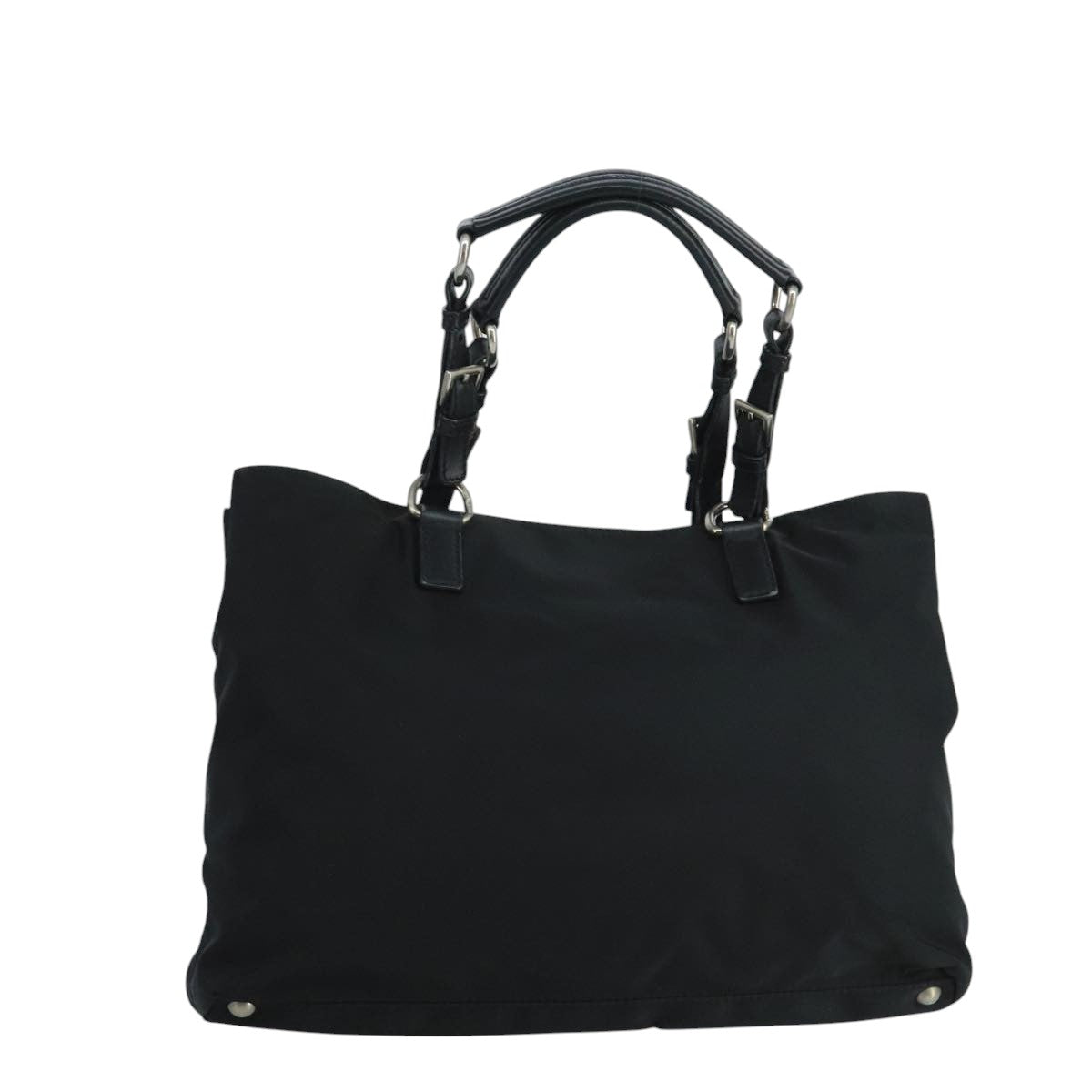 PRADA Hand Bag Nylon Black Auth 105158