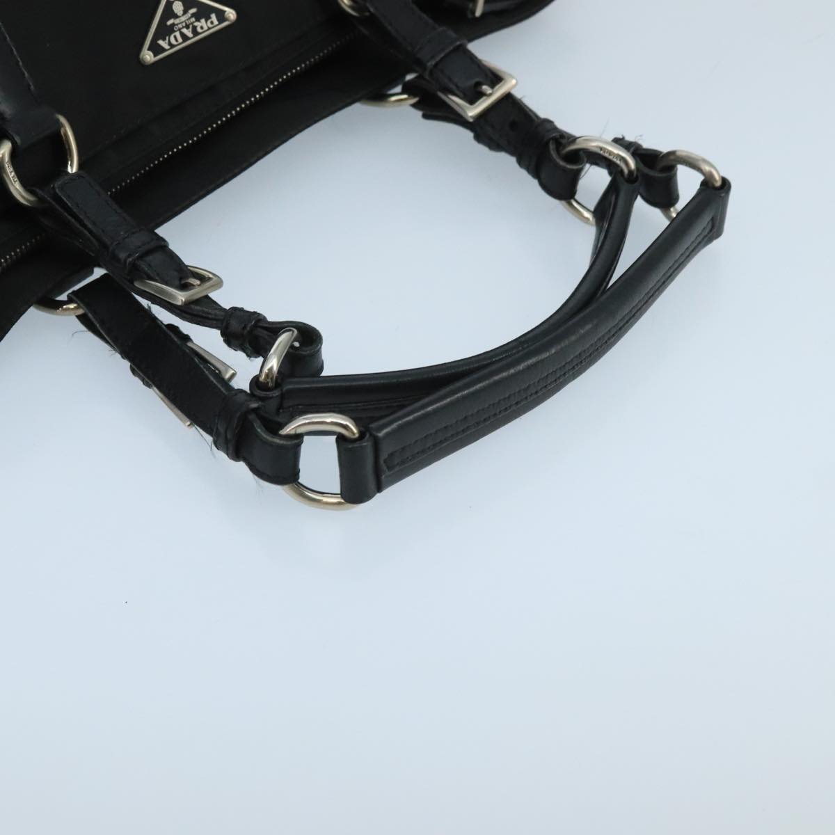 PRADA Hand Bag Nylon Black Auth 105158