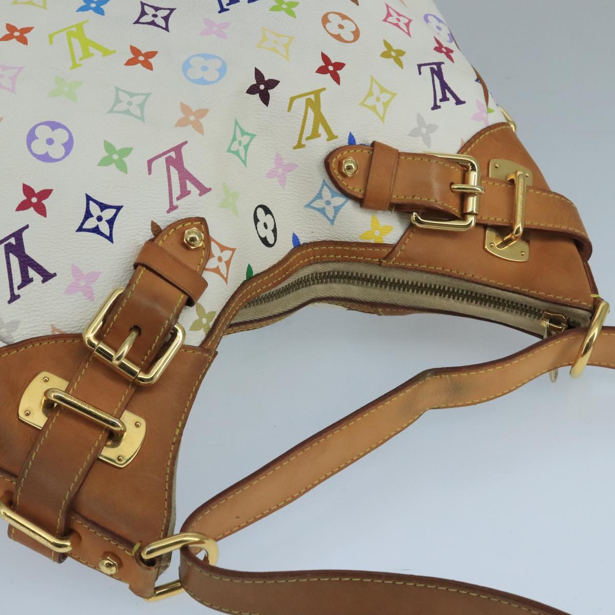 LOUIS VUITTON Monogram Multicolor Greta Hand Bag White M40195 LV Auth 105174