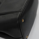 CELINE Shoulder Bag Leather Black Gold Auth 105175-9