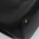 CELINE Shoulder Bag Leather Black Gold Auth 105175-15