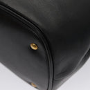 CELINE Shoulder Bag Leather Black Gold Auth 105175-16
