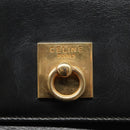 CELINE Shoulder Bag Leather Black Gold Auth 105175-10