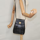 CELINE Shoulder Bag Leather Black Gold Auth 105175-22
