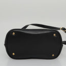 CELINE Shoulder Bag Leather Black Gold Auth 105175-5