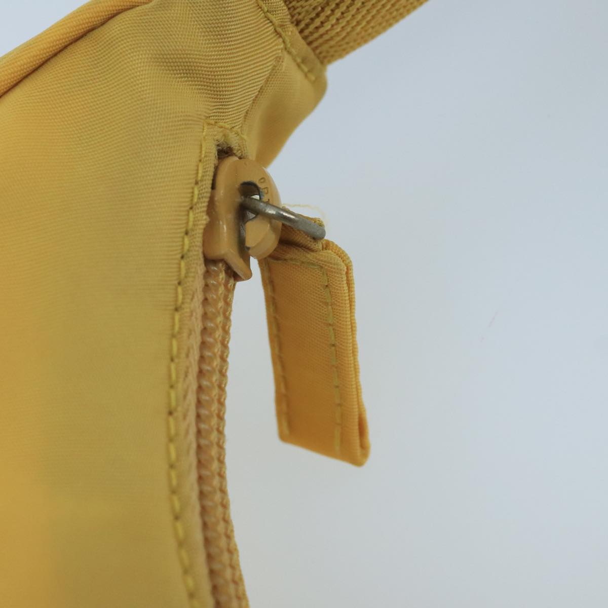 PRADA Hand Bag Nylon Yellow Auth 105182