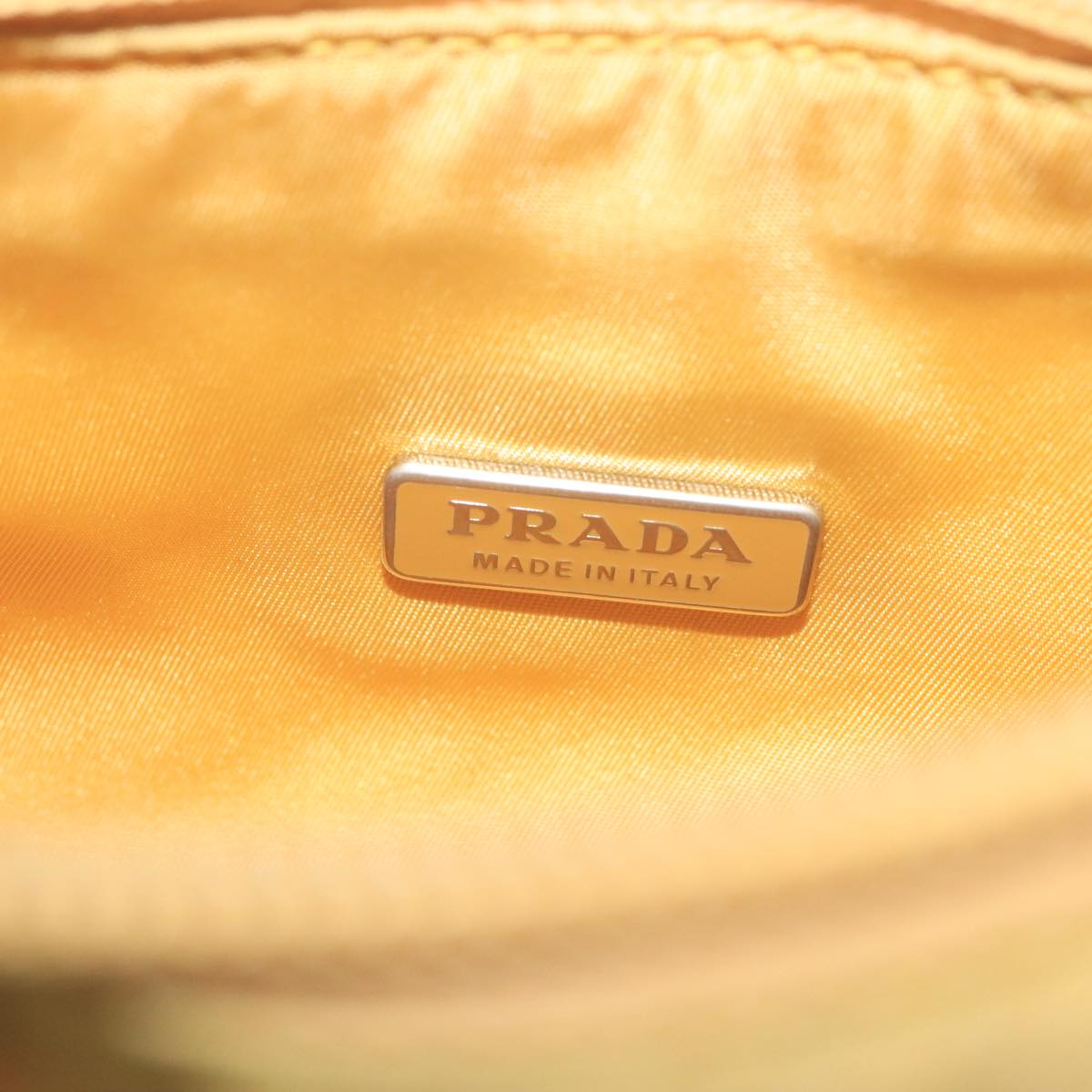 PRADA Hand Bag Nylon Yellow Auth 105182