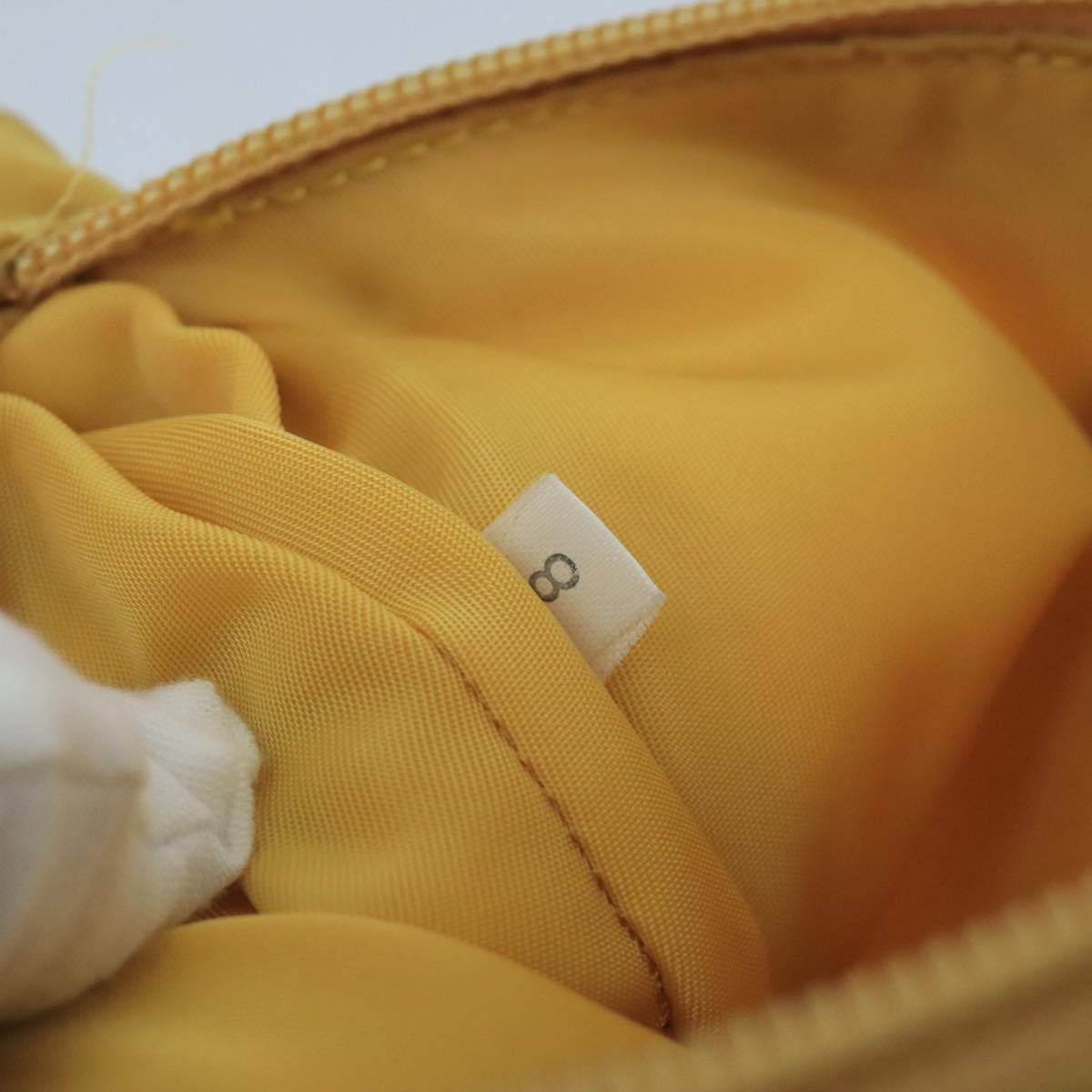 PRADA Hand Bag Nylon Yellow Auth 105182