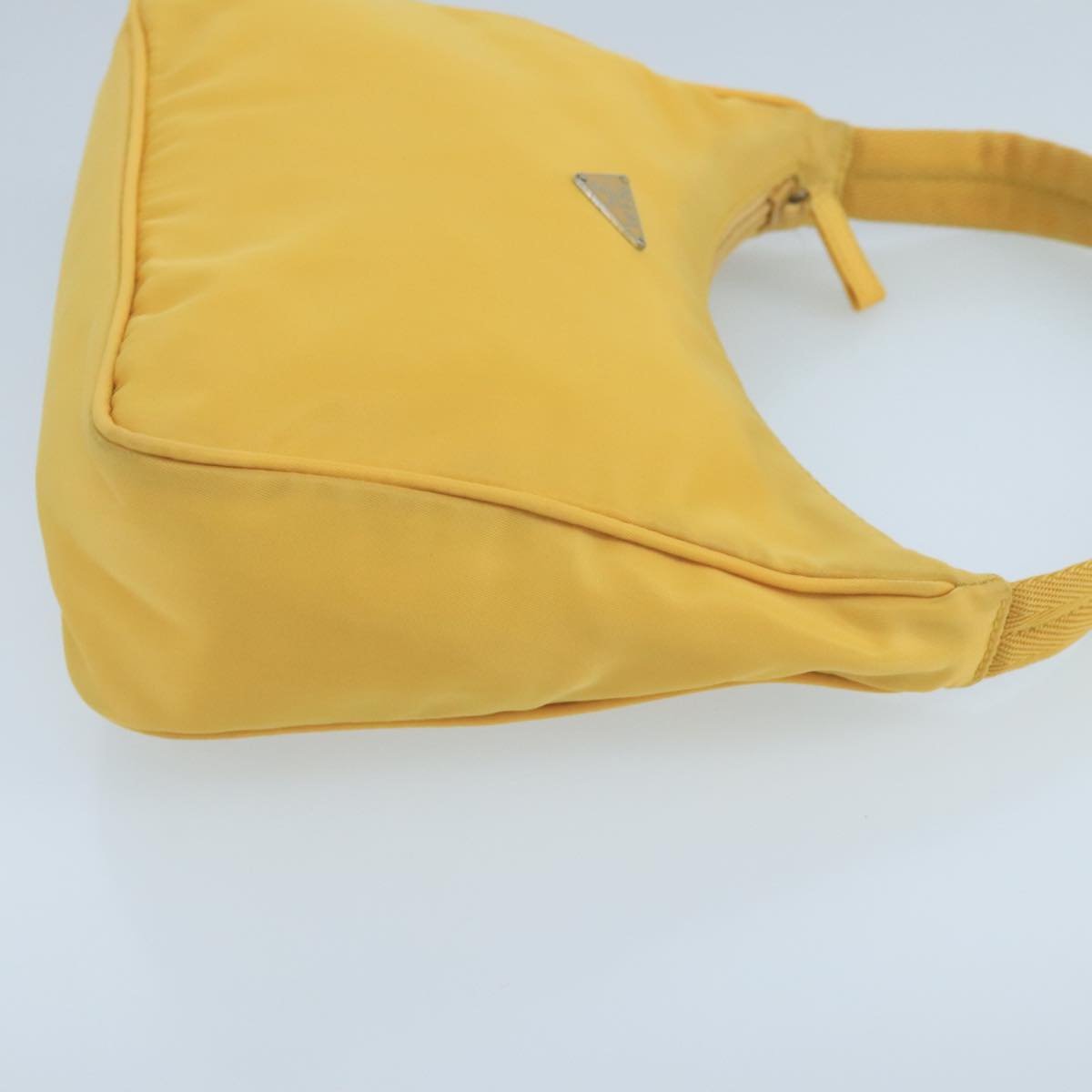 PRADA Hand Bag Nylon Yellow Auth 105182