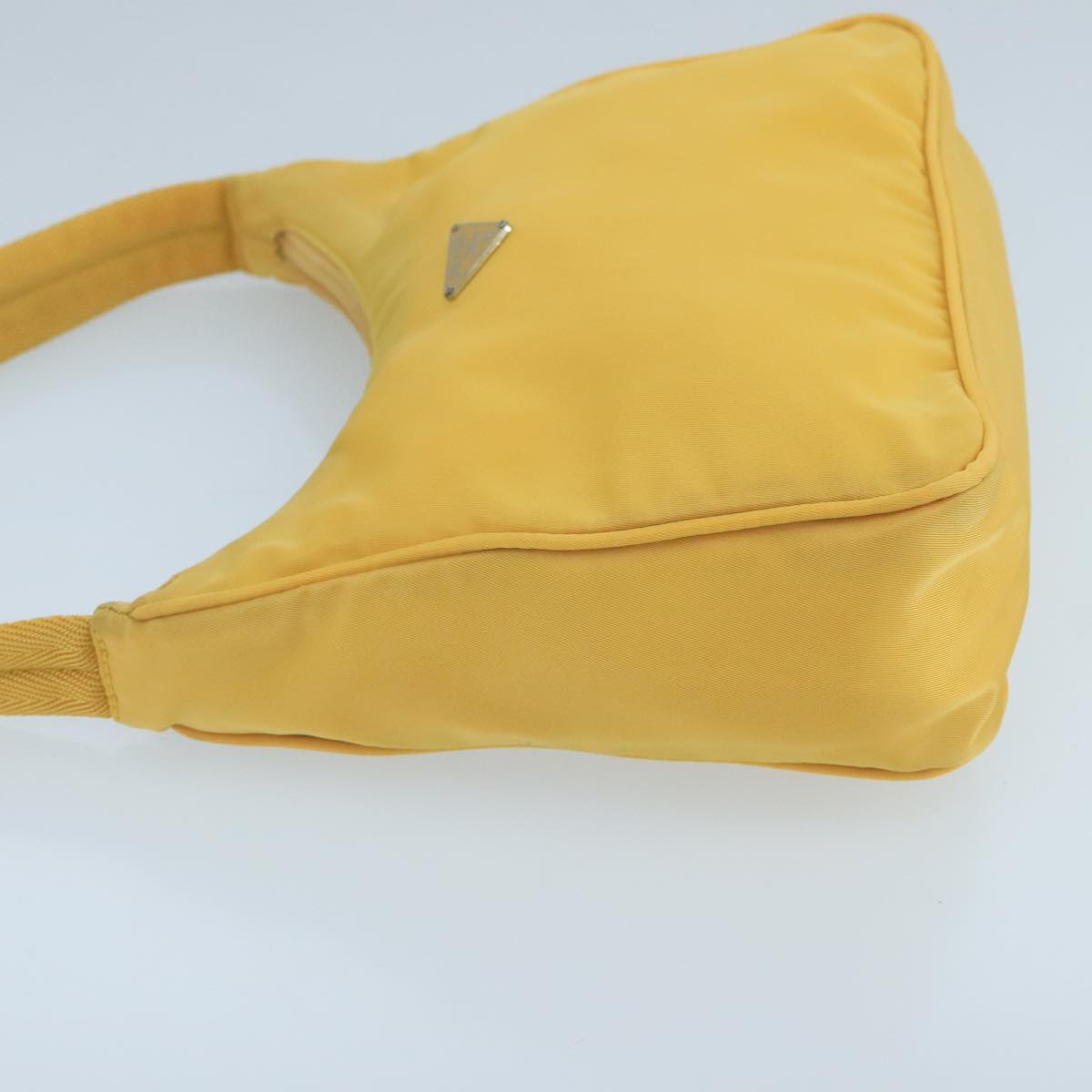 PRADA Hand Bag Nylon Yellow Auth 105182