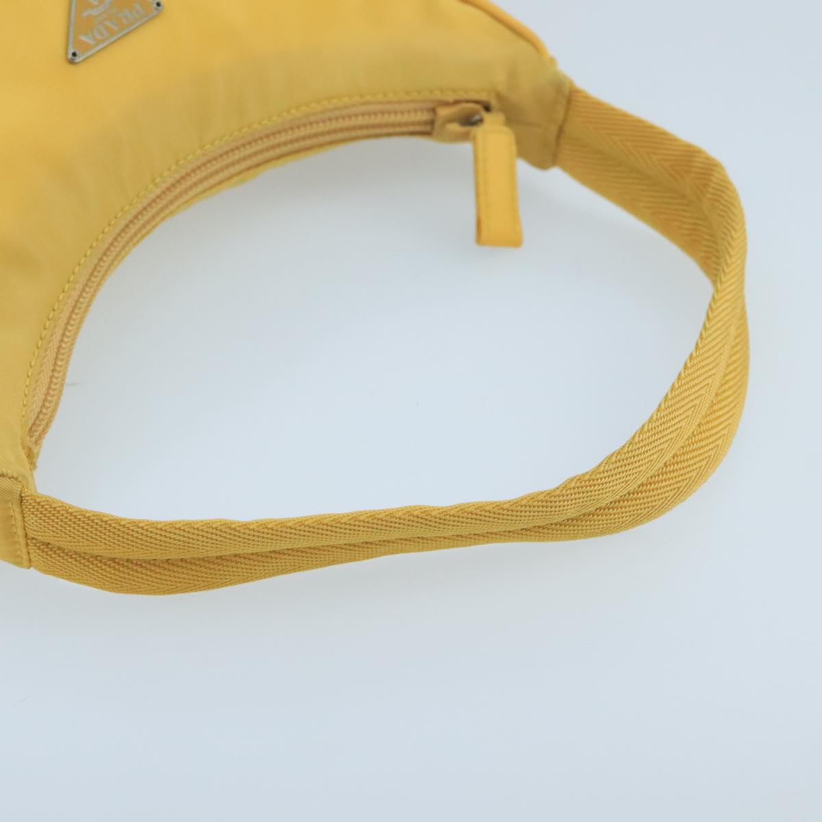 PRADA Hand Bag Nylon Yellow Auth 105182