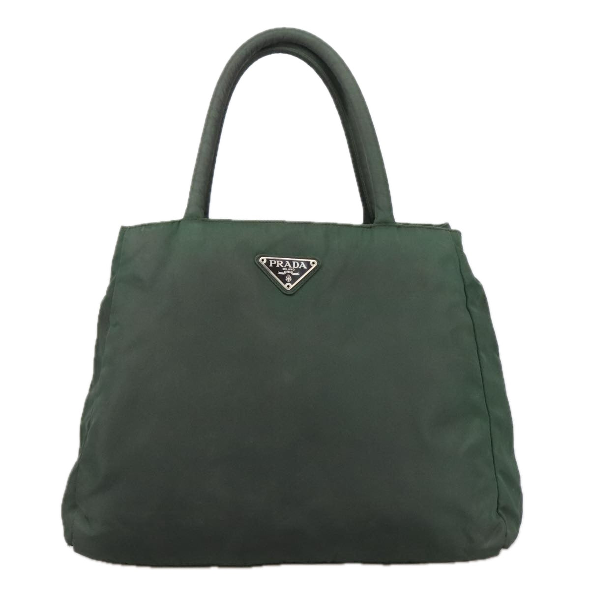 PRADA Hand Bag Nylon Green Auth 105214