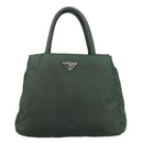 PRADA Hand Bag Nylon Green Auth 105214-13