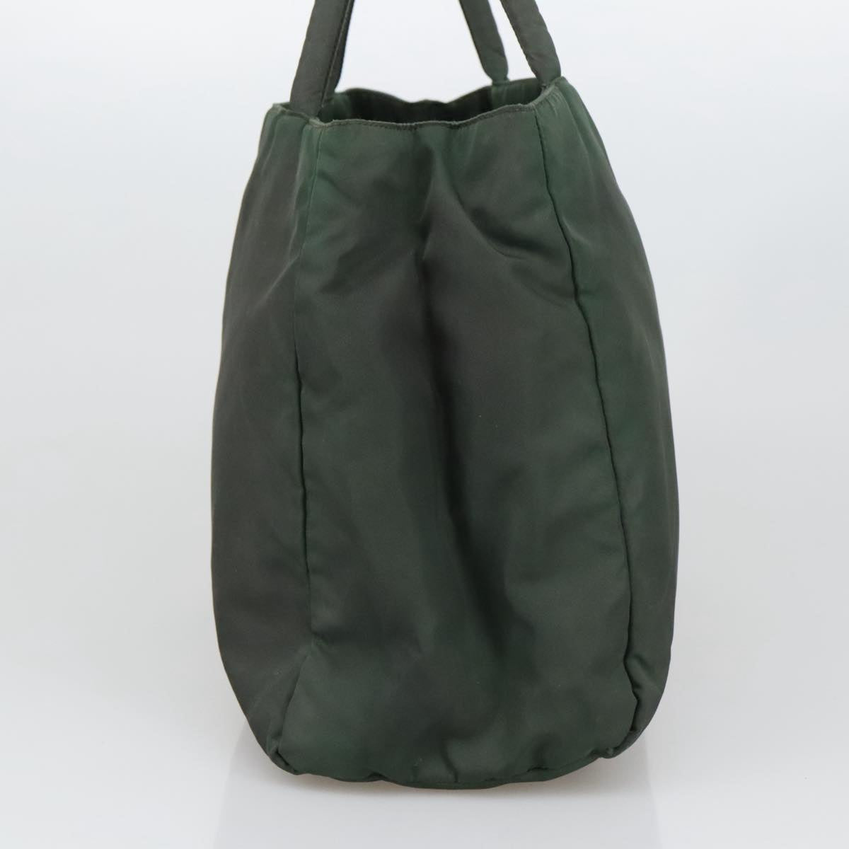 PRADA Hand Bag Nylon Green Auth 105214