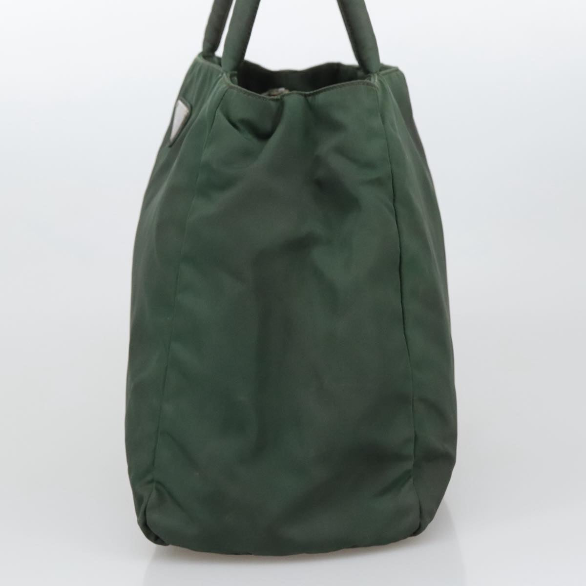 PRADA Hand Bag Nylon Green Auth 105214