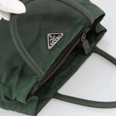 PRADA Hand Bag Nylon Green Auth 105214-6