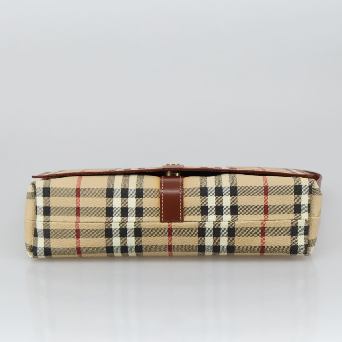 BURBERRY Nova Check Shoulder Bag PVC Beige Auth 105255