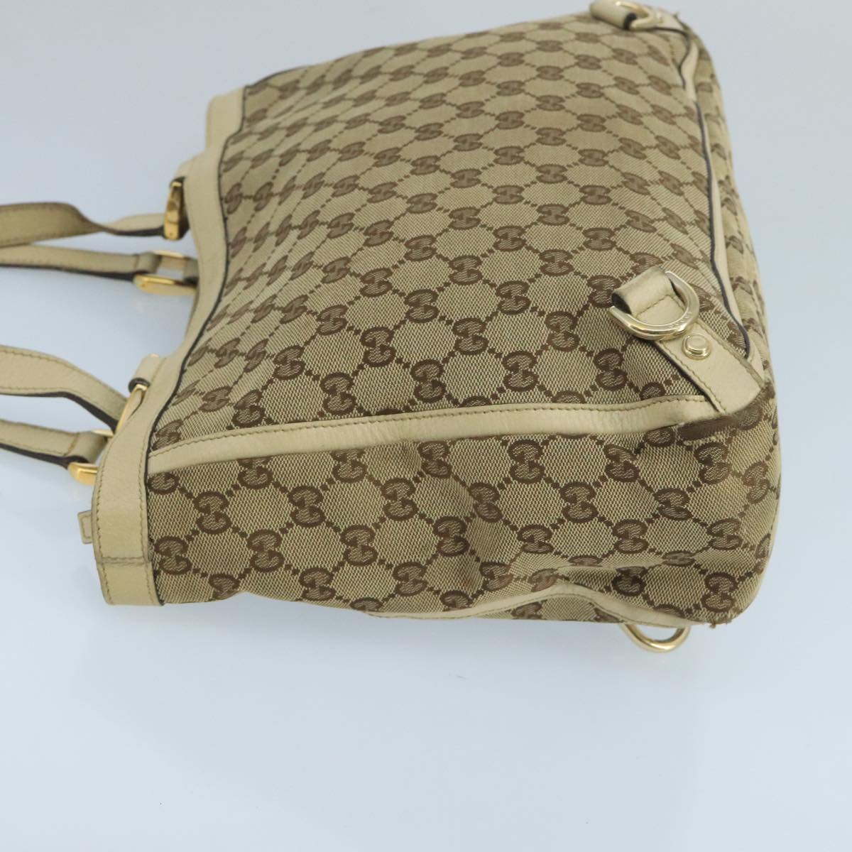 GUCCI GG Canvas Tote Bag Beige Gold 170004 Auth 105263