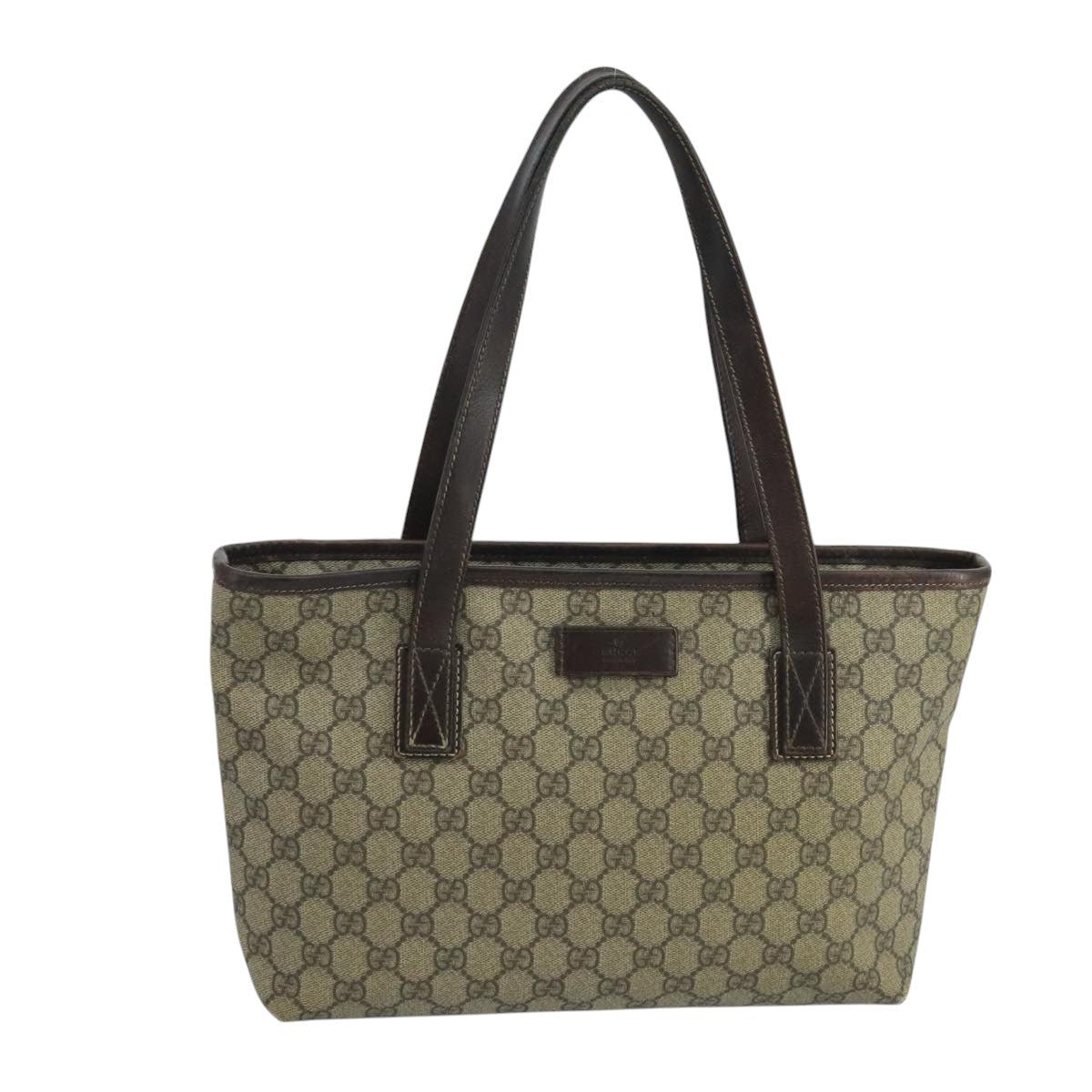 GUCCI GG Supreme Tote Bag PVC Beige 211138 Auth 105274