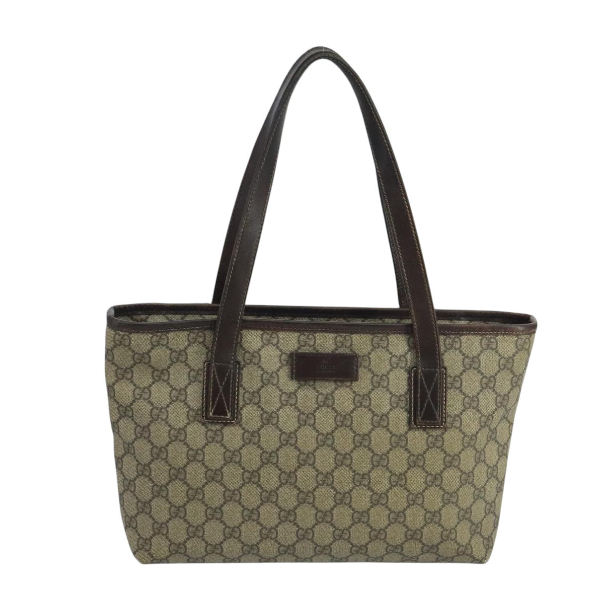 GUCCI GG Supreme Tote Bag PVC Beige 211138 Auth 105274 - 0