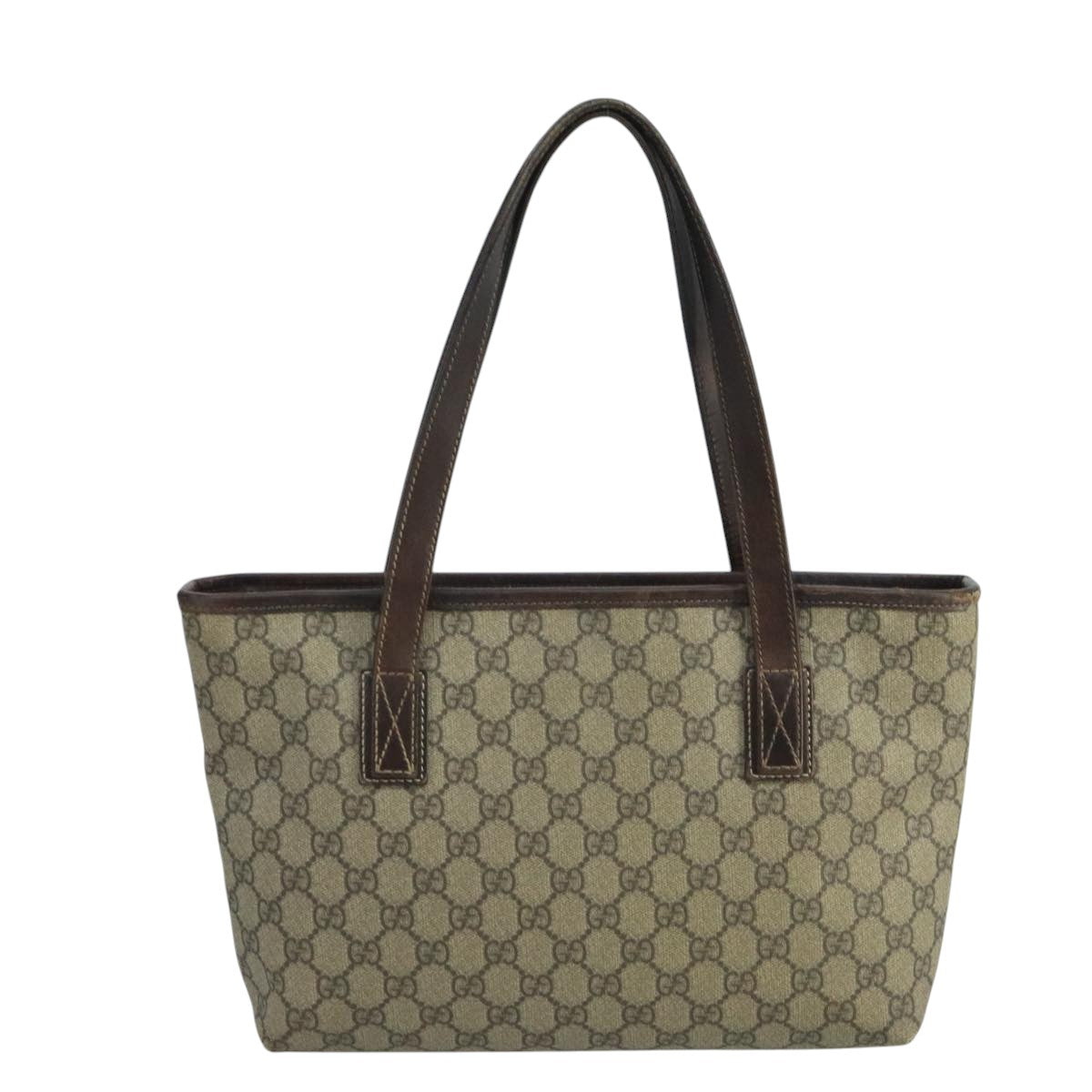 GUCCI GG Supreme Tote Bag PVC Beige 211138 Auth 105274