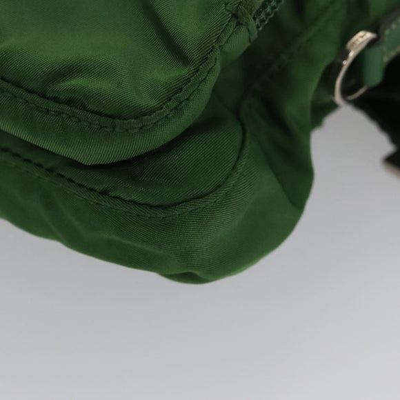 PRADA Waist Bag Nylon Green Silver Auth 105286V