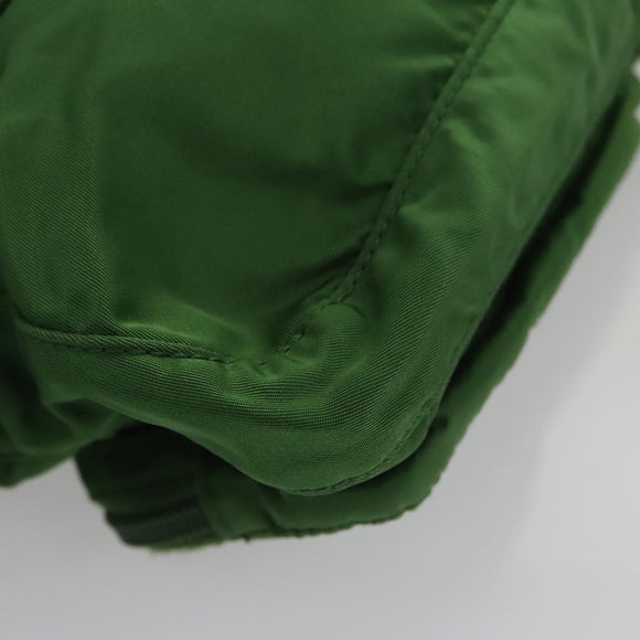 PRADA Waist Bag Nylon Green Silver Auth 105286V
