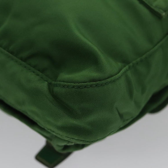 PRADA Waist Bag Nylon Green Silver Auth 105286V