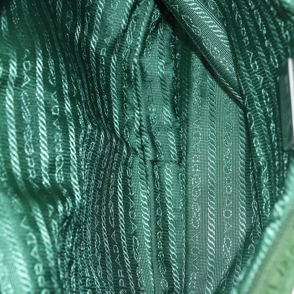 PRADA Waist Bag Nylon Green Silver Auth 105286V