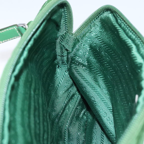 PRADA Waist Bag Nylon Green Silver Auth 105286V