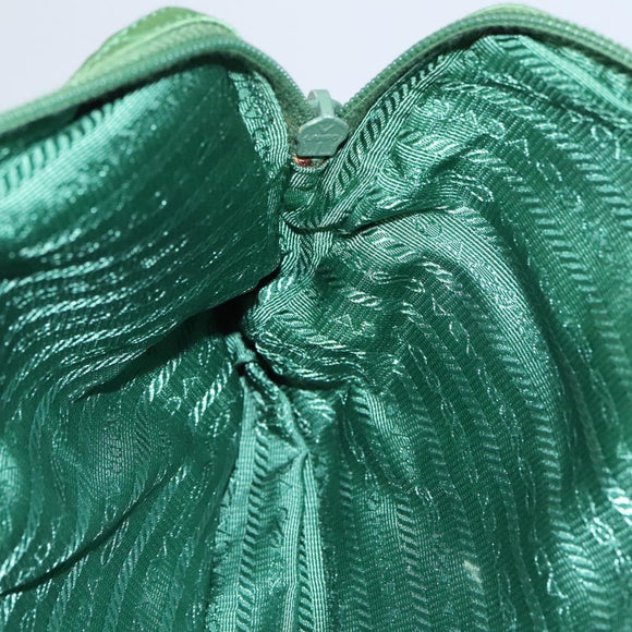 PRADA Waist Bag Nylon Green Silver Auth 105286V