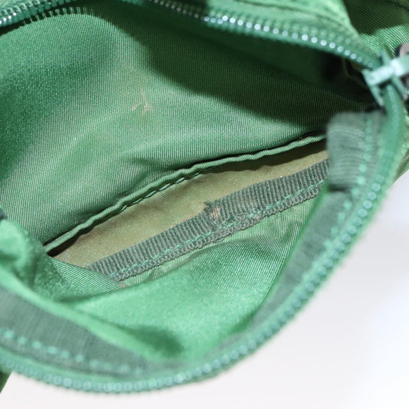 PRADA Waist Bag Nylon Green Silver Auth 105286V