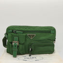 PRADA Waist Bag Nylon Green Silver Auth 105286V-12