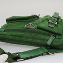 PRADA Waist Bag Nylon Green Silver Auth 105286V-6