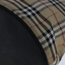 Burberrys Nova Check Shoulder Bag Nylon Leather Beige Silver Auth 105301-10