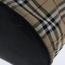 Burberrys Nova Check Shoulder Bag Nylon Leather Beige Silver Auth 105301-12