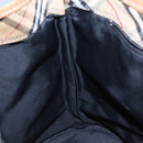 Burberrys Nova Check Shoulder Bag Nylon Leather Beige Silver Auth 105301-17