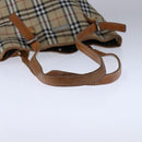 Burberrys Nova Check Shoulder Bag Nylon Leather Beige Silver Auth 105301-7