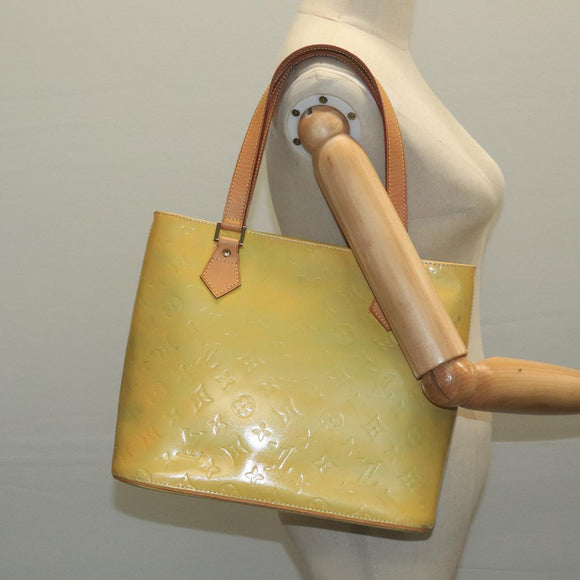 LOUIS VUITTON Monogram Vernis Houston Hand Bag Gris M91053 LV Auth 105312