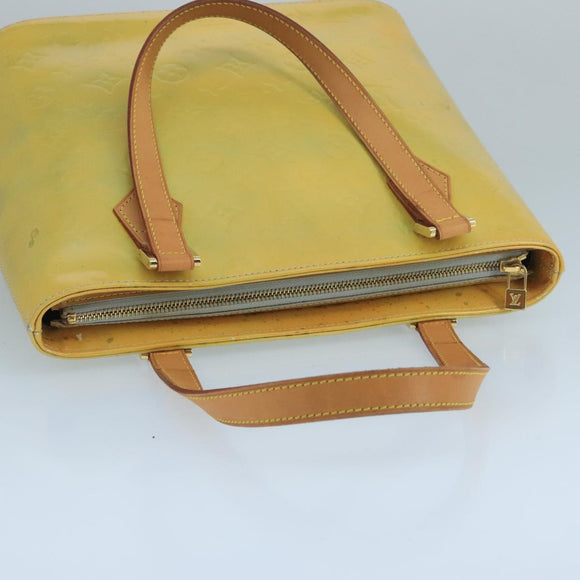 LOUIS VUITTON Monogram Vernis Houston Hand Bag Gris M91053 LV Auth 105312