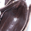 CELINE C Sulky Shoulder Bag Canvas Leather Beige Brown Gold Auth 105314-18