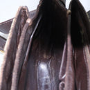 CELINE C Sulky Shoulder Bag Canvas Leather Beige Brown Gold Auth 105314-19