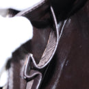 CELINE C Sulky Shoulder Bag Canvas Leather Beige Brown Gold Auth 105314-20