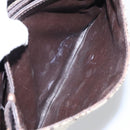 CELINE C Sulky Shoulder Bag Canvas Leather Beige Brown Gold Auth 105314-12